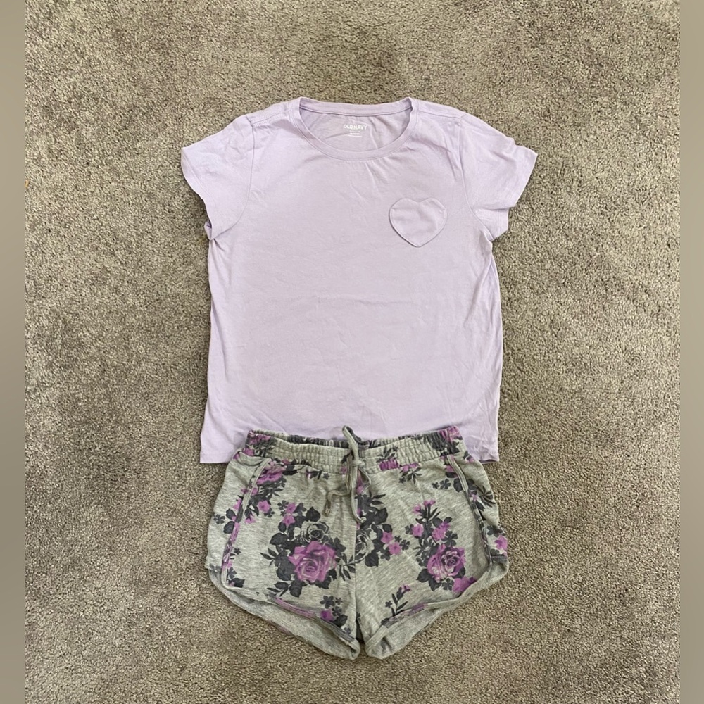 Girls Justice/Old Navy Purple Flower Outfit size 12